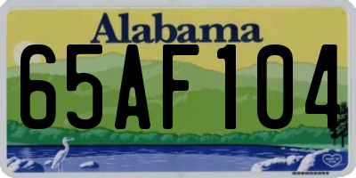 AL license plate 65AF104