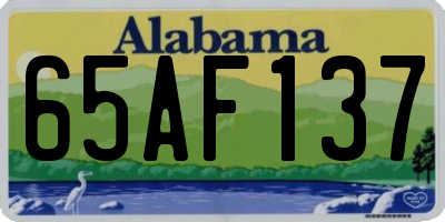 AL license plate 65AF137