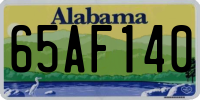 AL license plate 65AF140