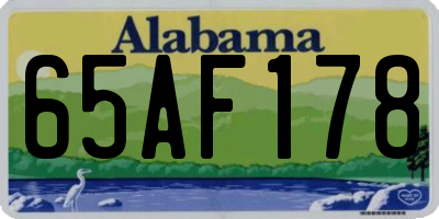 AL license plate 65AF178
