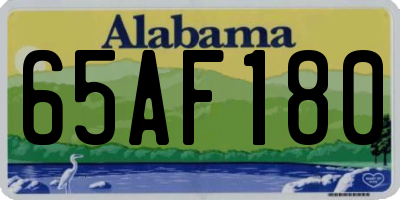 AL license plate 65AF180