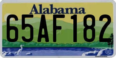 AL license plate 65AF182
