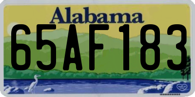 AL license plate 65AF183