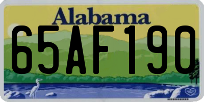 AL license plate 65AF190