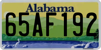 AL license plate 65AF192