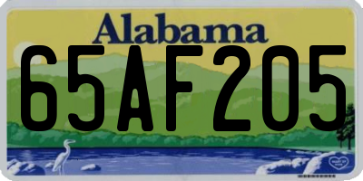 AL license plate 65AF205