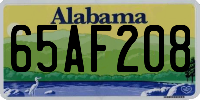 AL license plate 65AF208