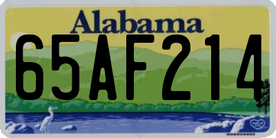 AL license plate 65AF214