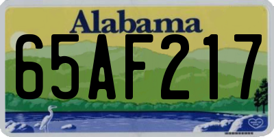 AL license plate 65AF217