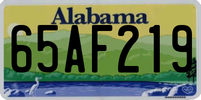 AL license plate 65AF219