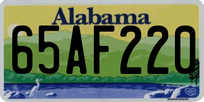 AL license plate 65AF220