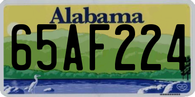 AL license plate 65AF224