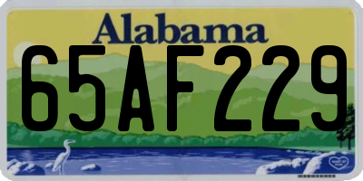 AL license plate 65AF229
