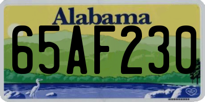 AL license plate 65AF230