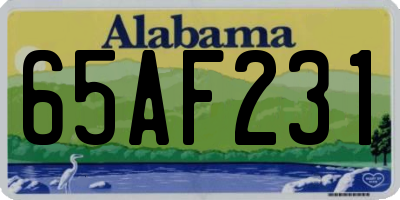 AL license plate 65AF231