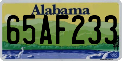 AL license plate 65AF233