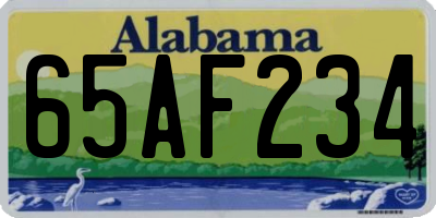 AL license plate 65AF234