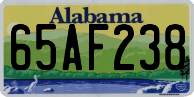 AL license plate 65AF238