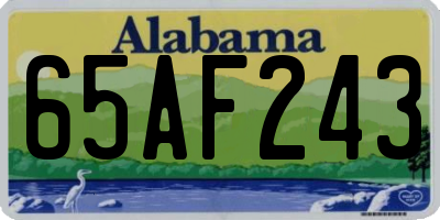 AL license plate 65AF243
