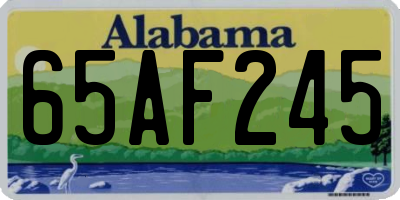AL license plate 65AF245