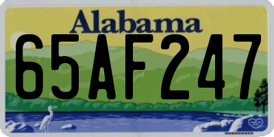 AL license plate 65AF247