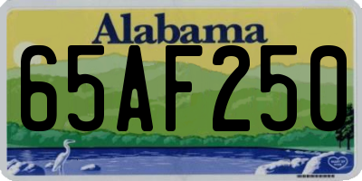 AL license plate 65AF250