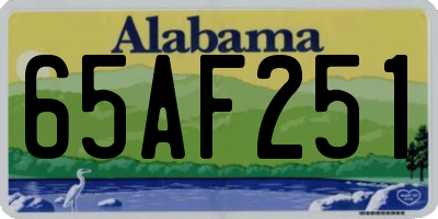 AL license plate 65AF251