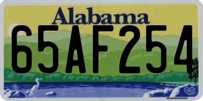 AL license plate 65AF254