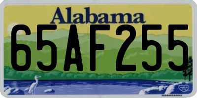 AL license plate 65AF255