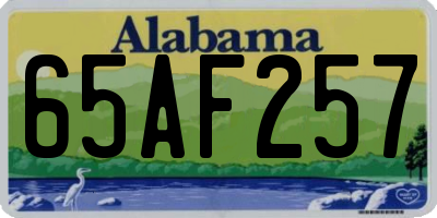 AL license plate 65AF257