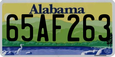 AL license plate 65AF263