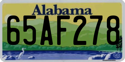 AL license plate 65AF278