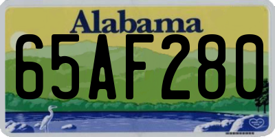 AL license plate 65AF280