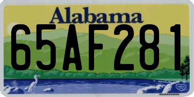 AL license plate 65AF281