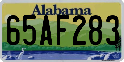 AL license plate 65AF283