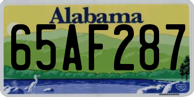 AL license plate 65AF287