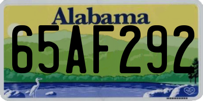 AL license plate 65AF292