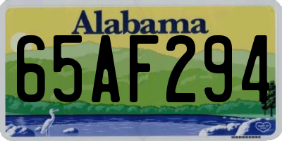 AL license plate 65AF294