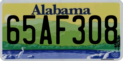 AL license plate 65AF308