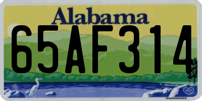 AL license plate 65AF314