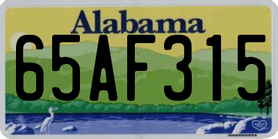 AL license plate 65AF315