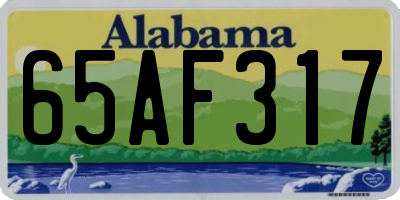 AL license plate 65AF317