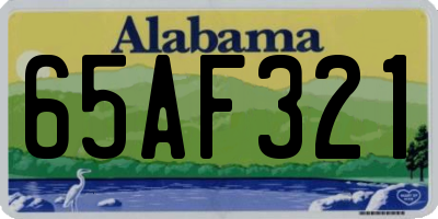 AL license plate 65AF321