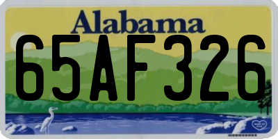 AL license plate 65AF326