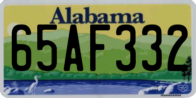 AL license plate 65AF332