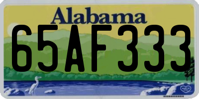 AL license plate 65AF333