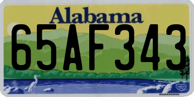 AL license plate 65AF343