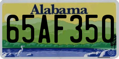 AL license plate 65AF350