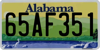 AL license plate 65AF351