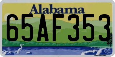 AL license plate 65AF353